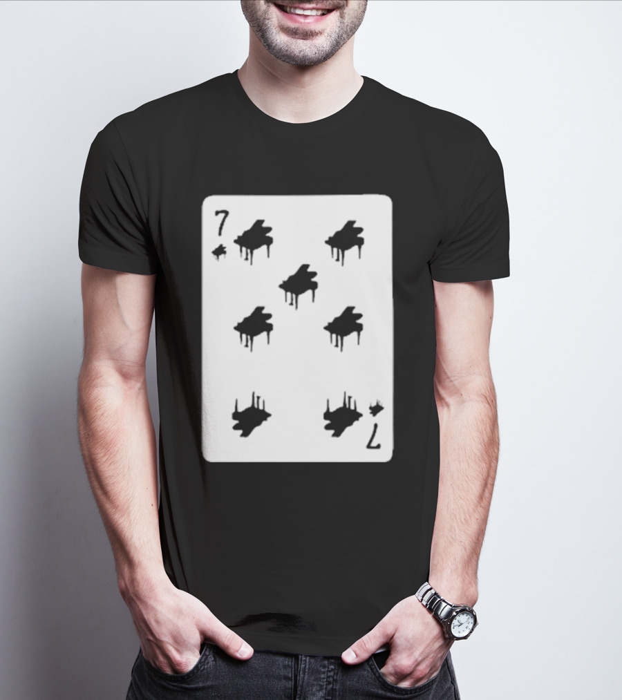 Seven Of Spades Dripping Silhouette Card T-Shirt