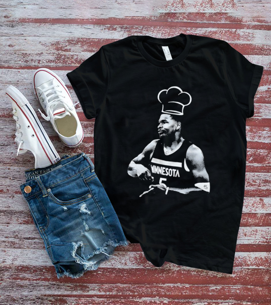 Anthony Edwards No.5 Minnesota Timberwolves Cooking Basketball Player Chef Hat T-Shirt