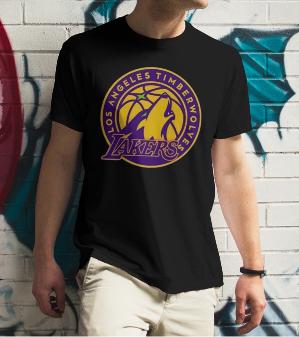 Los Angeles Timberwolves Lakers Collaboration Emblem Transformation T-Shirt