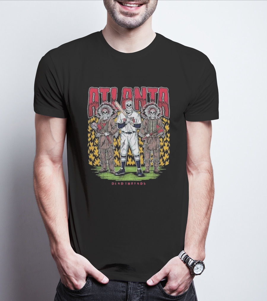 Atlanta Braves Dead Threads Skeleton Baseball Warriors T-Shirt