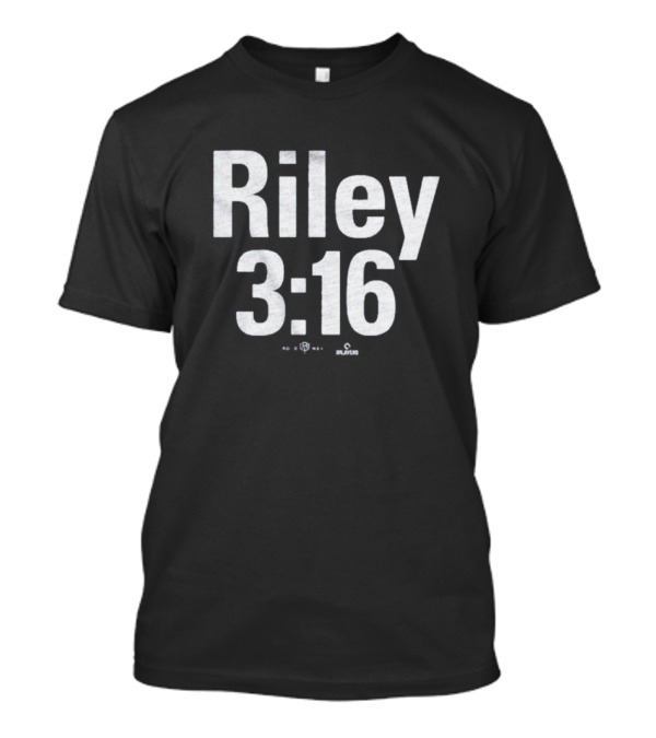Riley 3:16 Baseball Themed Bold Text Design T-Shirt