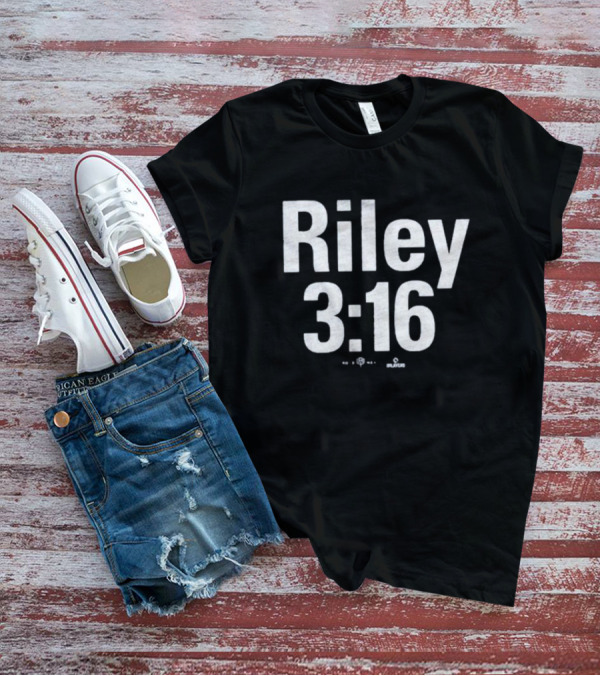 Riley 3:16 Baseball Themed Bold Text Design T-Shirt