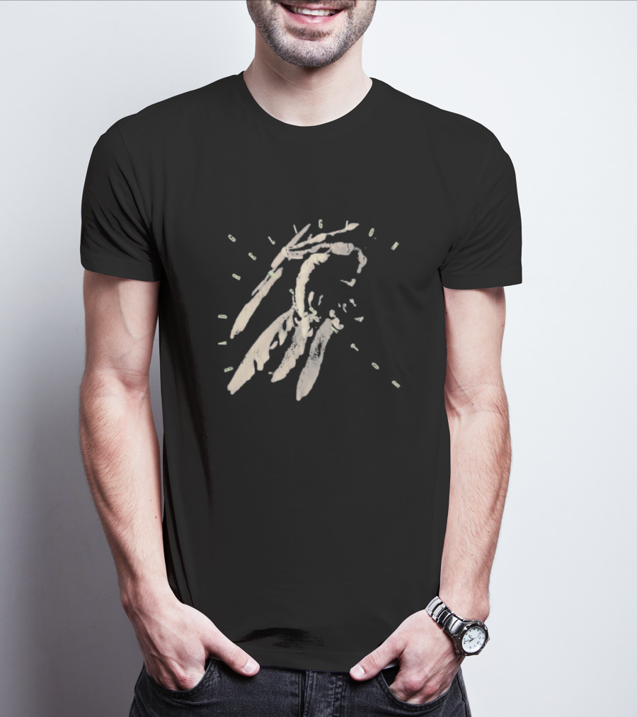 Bad Religion Generator Dinosaur Hand Skeleton With Text T-Shirt