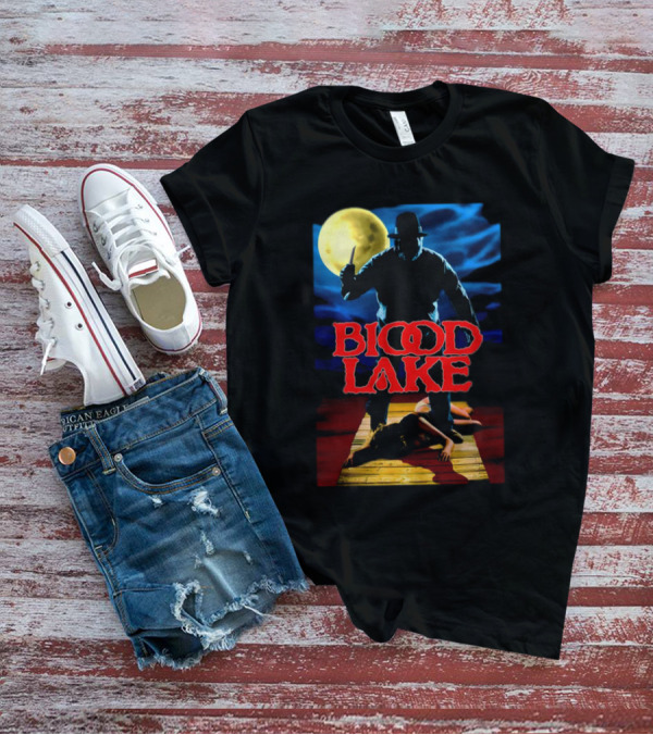 Blood Lake Horror Movie Moonlit Killer Silhouette T-Shirt