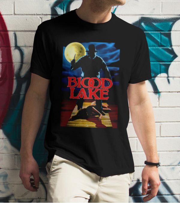 Blood Lake Horror Movie Moonlit Killer Silhouette T-Shirt