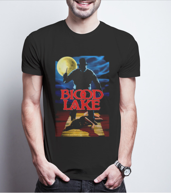 Blood Lake Horror Movie Moonlit Killer Silhouette T-Shirt