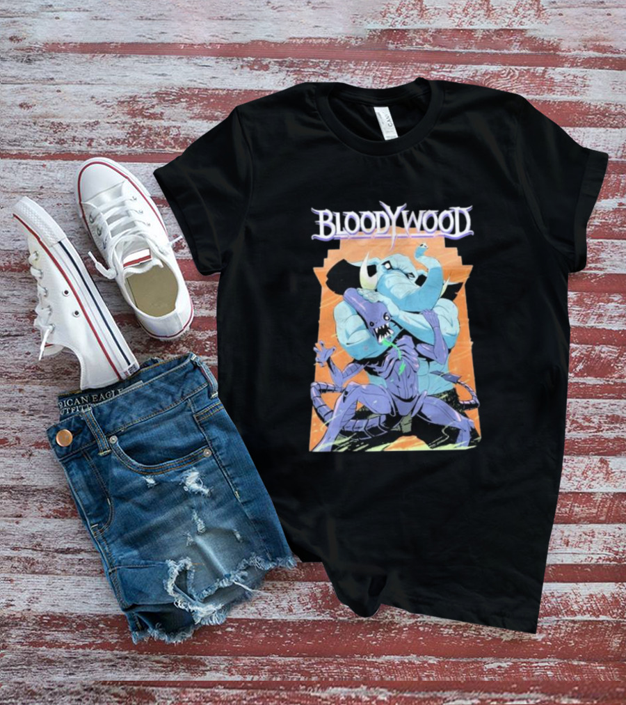 Bloodywood Alien Wrestler Elephant Vs Scorpion Creature Battle T-Shirt