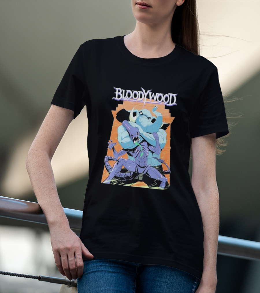 Bloodywood Alien Wrestler Elephant Vs Scorpion Creature Battle T-Shirt