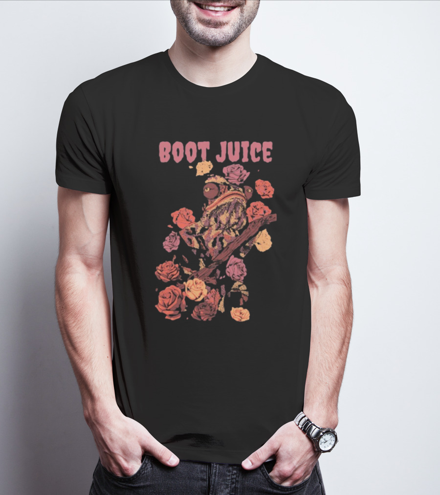 Boot Juice Chameleon Surrounded By Colorful Roses T-Shirt