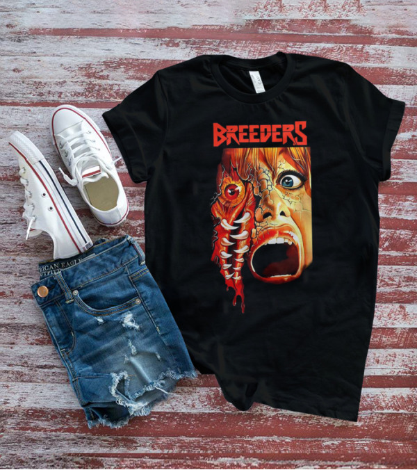 Breeders Horror Movie Artwork With Distorted Face And Eye T-Shirt