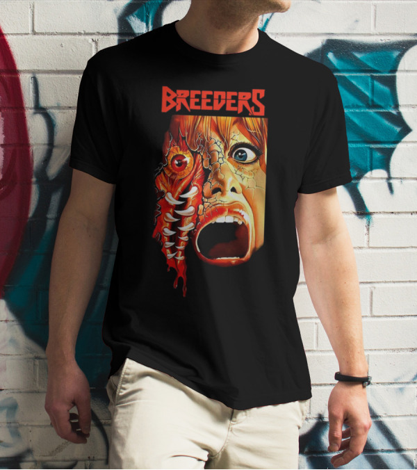 Breeders Horror Movie Artwork With Distorted Face And Eye T-Shirt