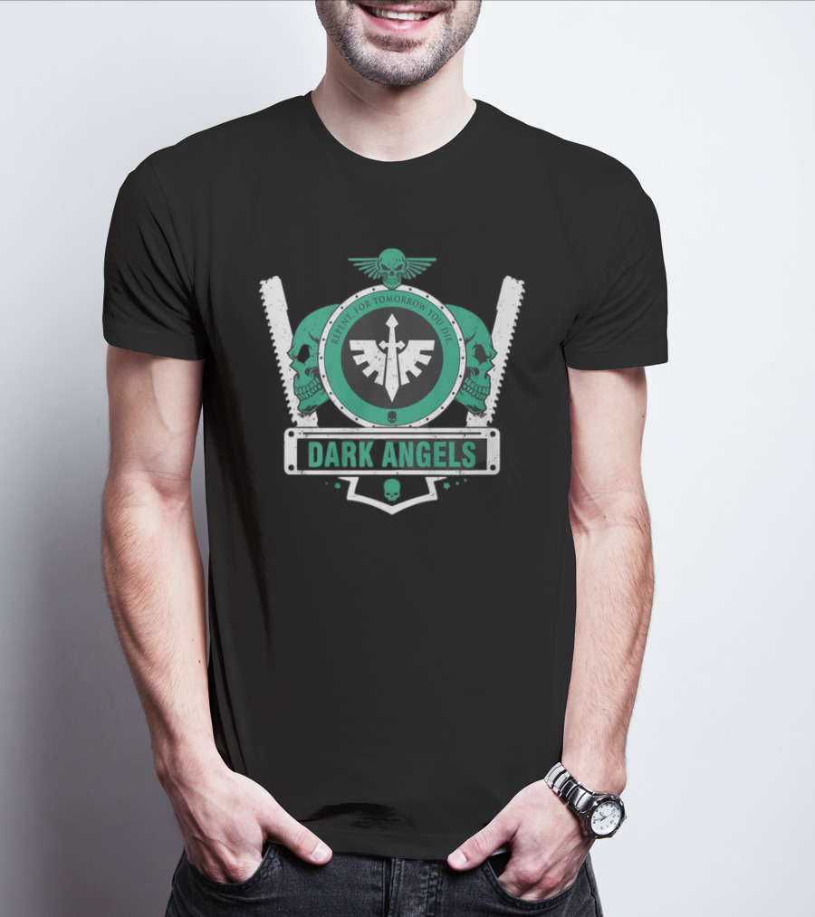 CALIBAN ELITE SHIELD V2 DARK ANGELS REPENT FOR TOMORROW YOU DIE T-Shirt