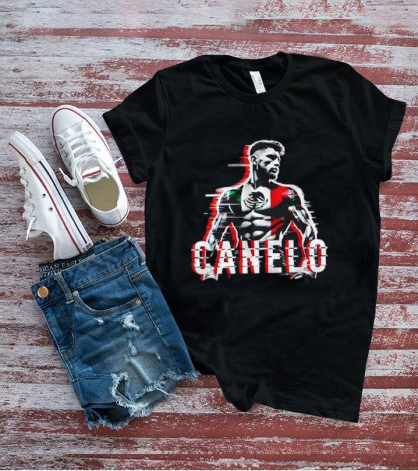 Canelo Mexican Flag Boxer Stylized Graphic T-Shirt