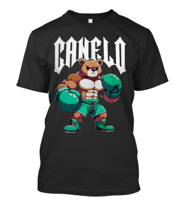 Canelo Bear Boxing Cartoon Bear With Gloves And Shorts T-Shirt