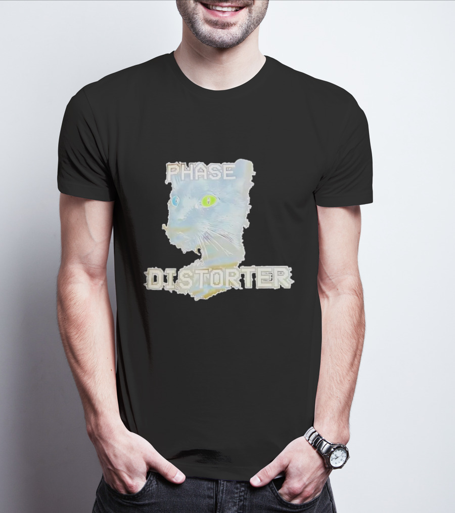 Cat Phase Distorter Optical Effect With Colorful Eyes T-Shirt