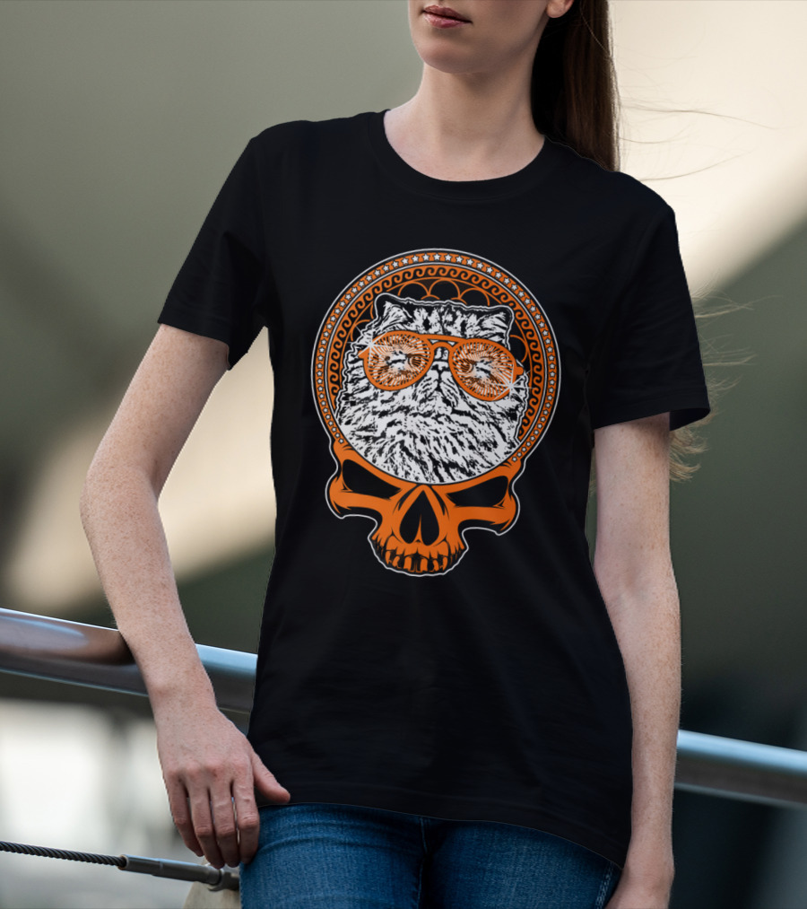 CATTY STYLE Skull Cat With Sunglasses T-Shirt