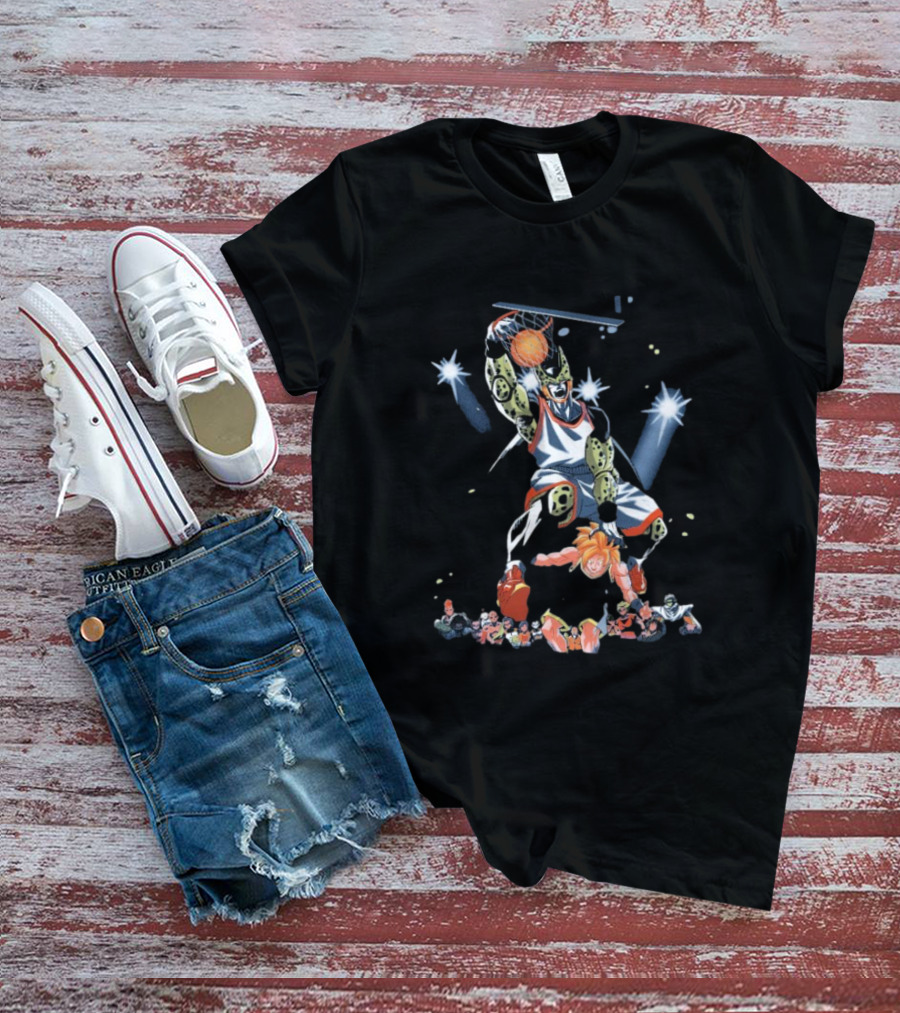 Cell Vs Son Goku Basketball Showdown Dragon Ball Slam Dunk Action T-Shirt