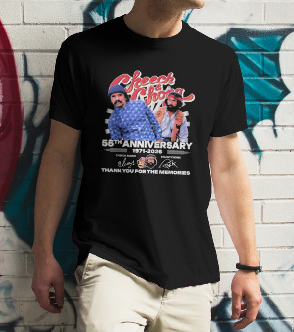 Cheech And Chong 55th Anniversary 1971-2026 Thank You For The Memories Signatures T-Shirt