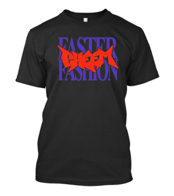 Faster Fashion Cheem Bold Red And Purple Typography T-Shirt