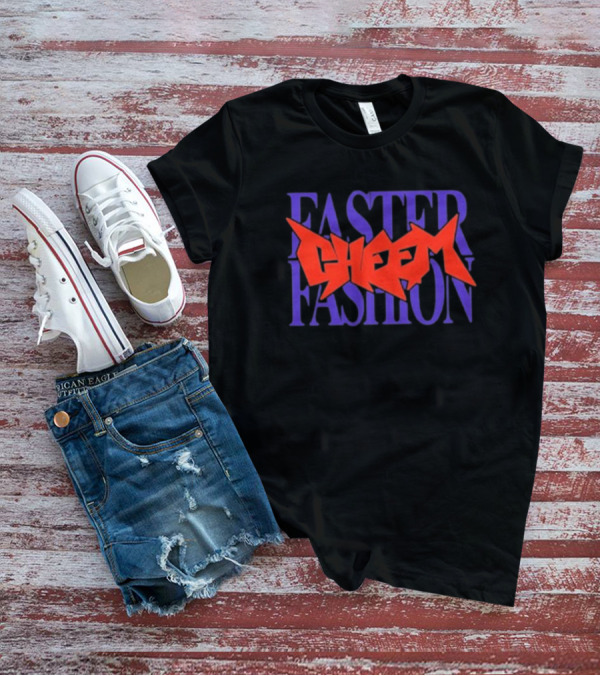 Faster Fashion Cheem Bold Red And Purple Typography T-Shirt