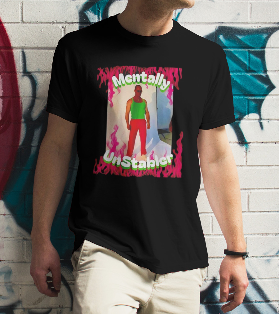 Mentally Unstabler Flaming Outfit Vibrant Red Pants T-Shirt