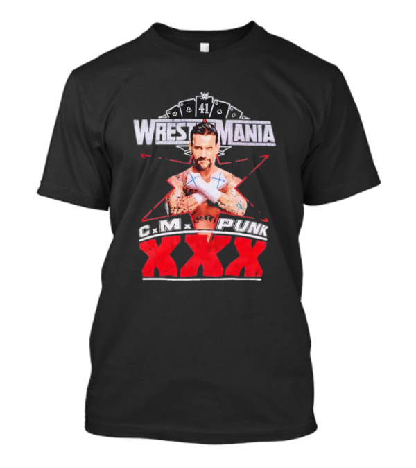 CM Punk WrestleMania XXX 41 Playing Cards Theme T-Shirt
