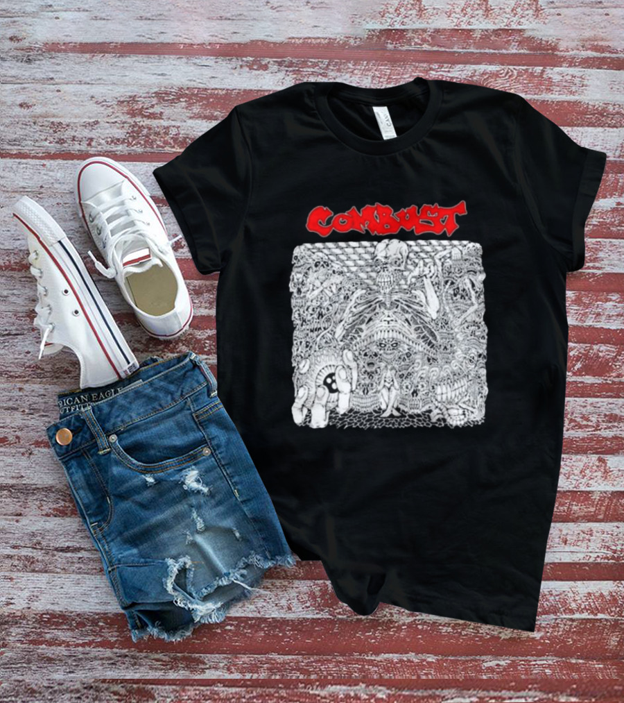 Combust Belly Of The Beast Intricate Black And White Triple B Records T-Shirt