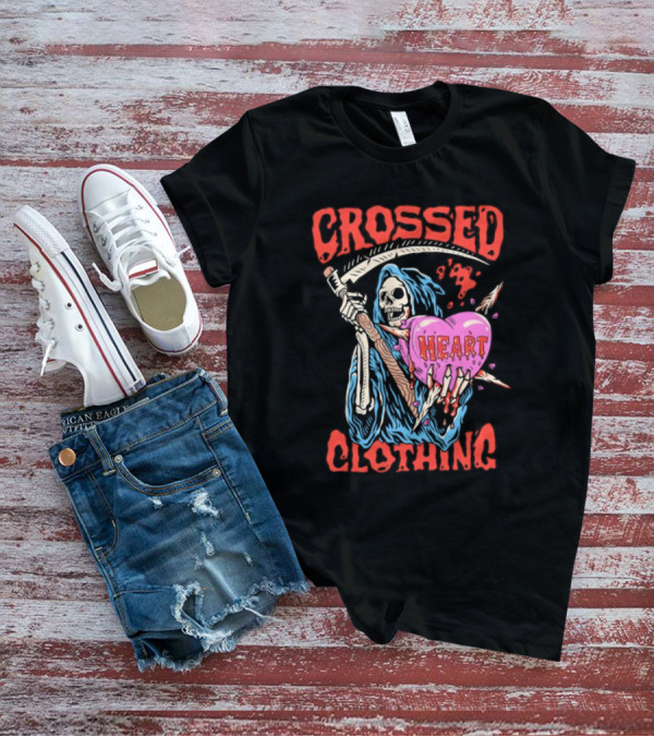 Crossed Heart Death Grim Reaper T-Shirt
