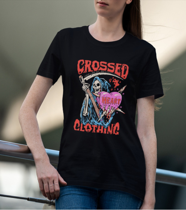 Crossed Heart Death Grim Reaper T-Shirt