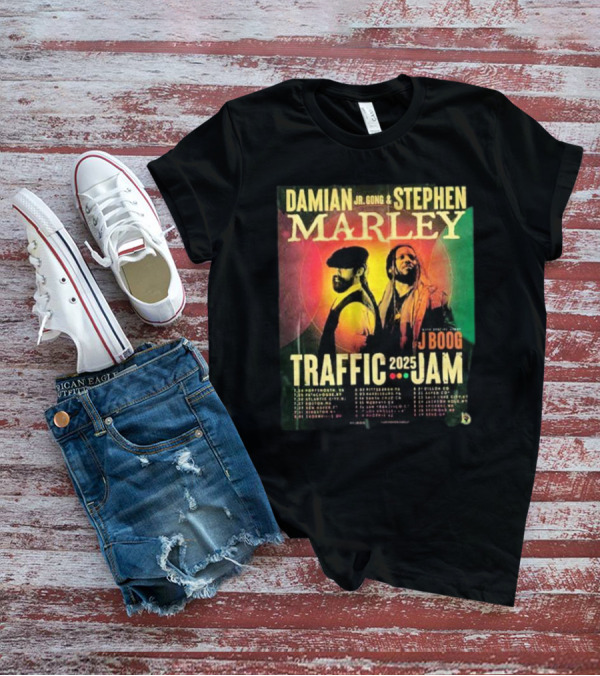 Damian Jr. Gong Marley Stephen Marley Traffic Jam 2025 J Boog Tour Dates T-Shirt