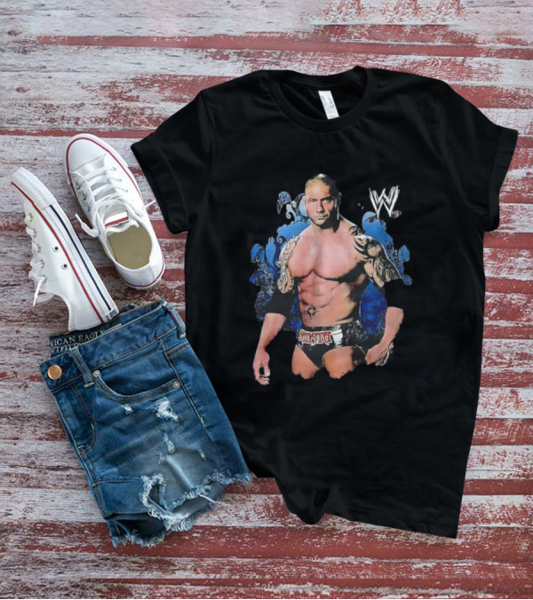 Dave Batista WWE Thrashed Distressed Wrestling W Champion T-Shirt