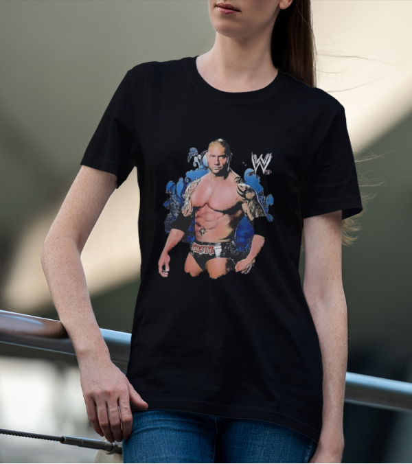 Dave Batista WWE Thrashed Distressed Wrestling W Champion T-Shirt