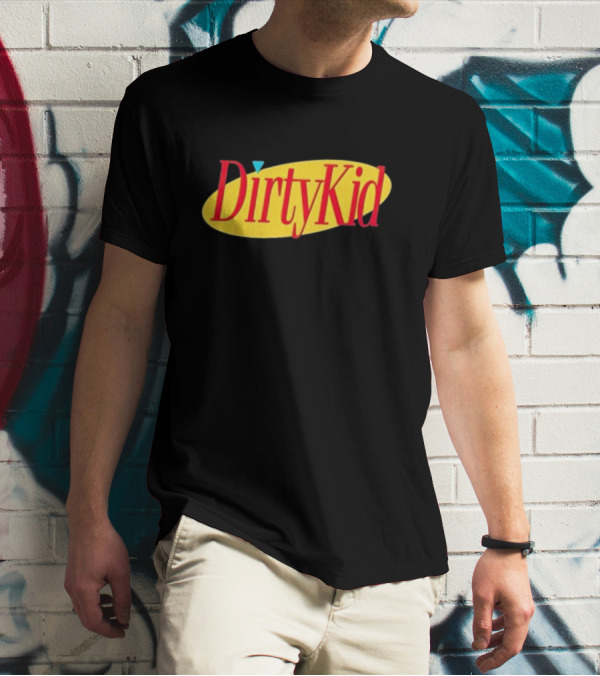 Dirty Kid Oval Bold Red Yellow Oval Style T-Shirt