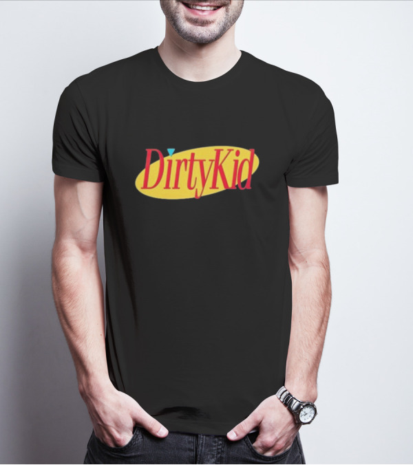 Dirty Kid Oval Bold Red Yellow Oval Style T-Shirt