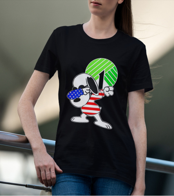 Dollar Tree Snoopy Dabbing American Flag Costume T-Shirt