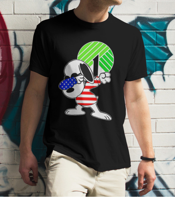 Dollar Tree Snoopy Dabbing American Flag Costume T-Shirt