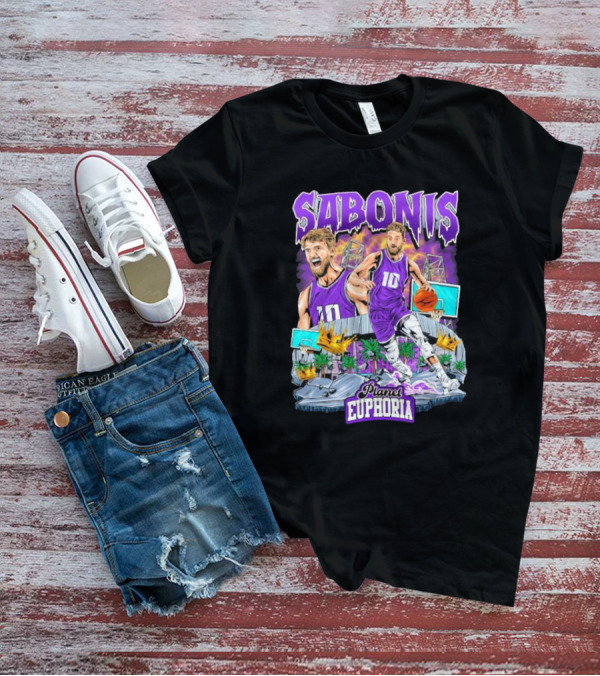 Sabonis Planet Euphoria Basketball Number 10 Purple Jersey T-Shirt