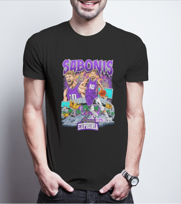 Sabonis Planet Euphoria Basketball Number 10 Purple Jersey T-Shirt