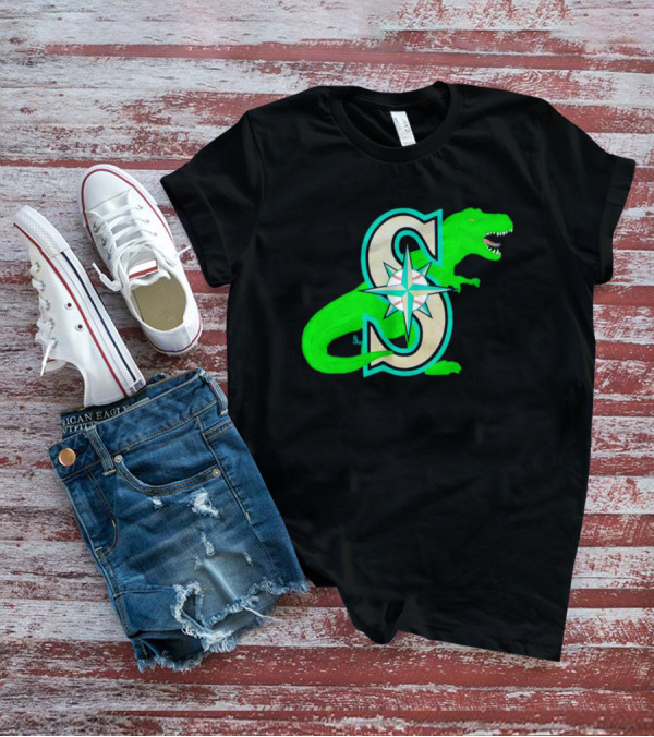 Seattle Mariners Dinosaur Baseball Team Emblem T-Shirt