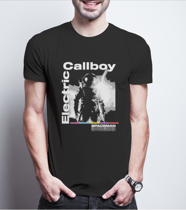 Electric Callboy Spaceman Cover Rainbow Text Starman Silhouette T-Shirt