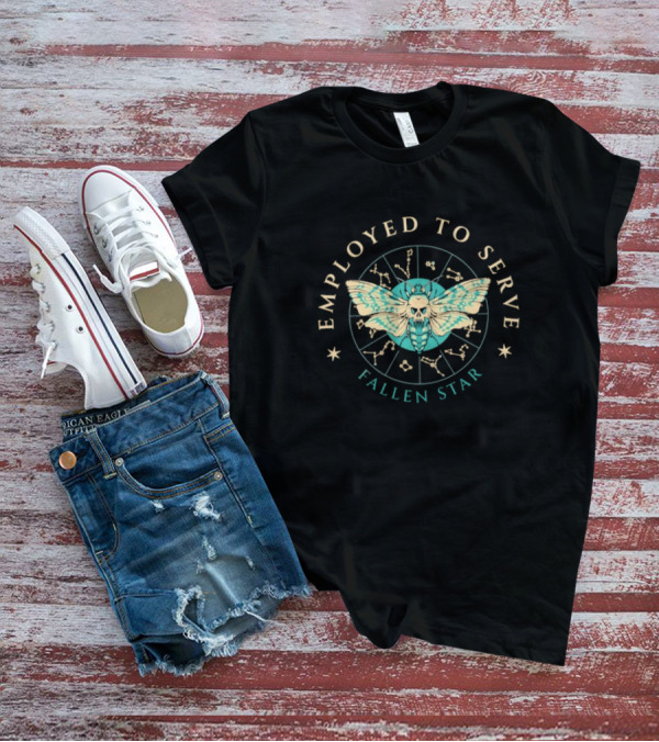 Employed To Serve Fallen Star Moth Astrology Circle T-Shirt