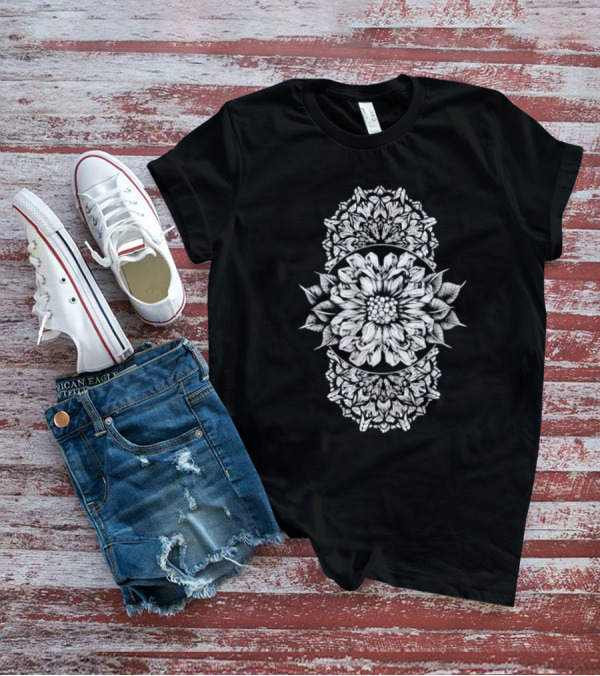 Employed To Serve Floral Mandala Style T-Shirt