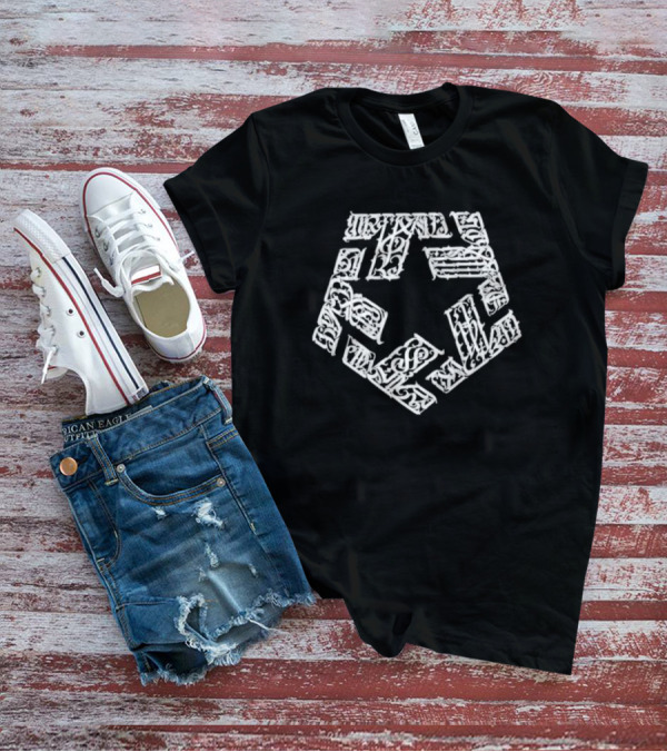 Enemigo Star Tribal Gear Symbol Geometric Block Pattern T-Shirt