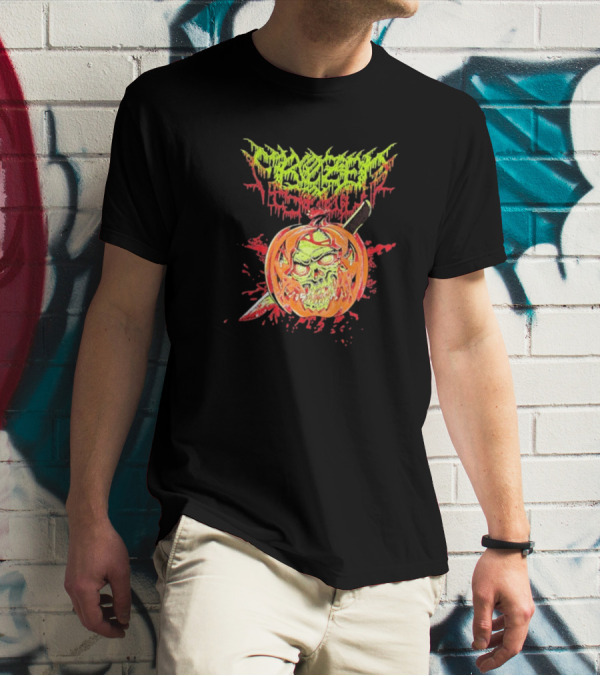 Frozen Soul Pumpkin Skull Knife Horror Graphic T-Shirt