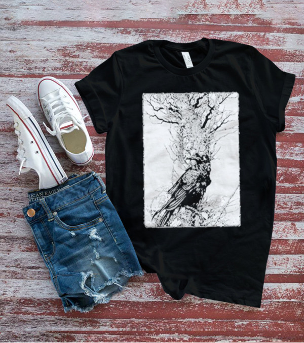 Fajar Allanda Raven Crow Art By Fajar Aeon Tree Illustration T-Shirt