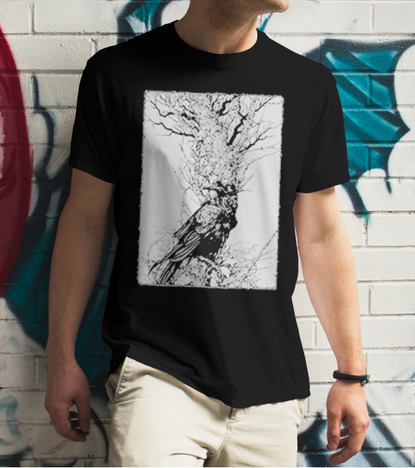 Fajar Allanda Raven Crow Art By Fajar Aeon Tree Illustration T-Shirt