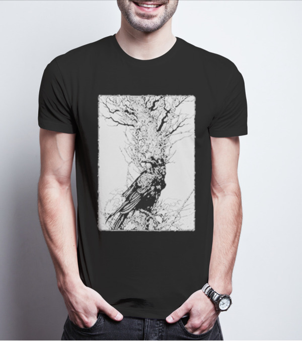 Fajar Allanda Raven Crow Art By Fajar Aeon Tree Illustration T-Shirt