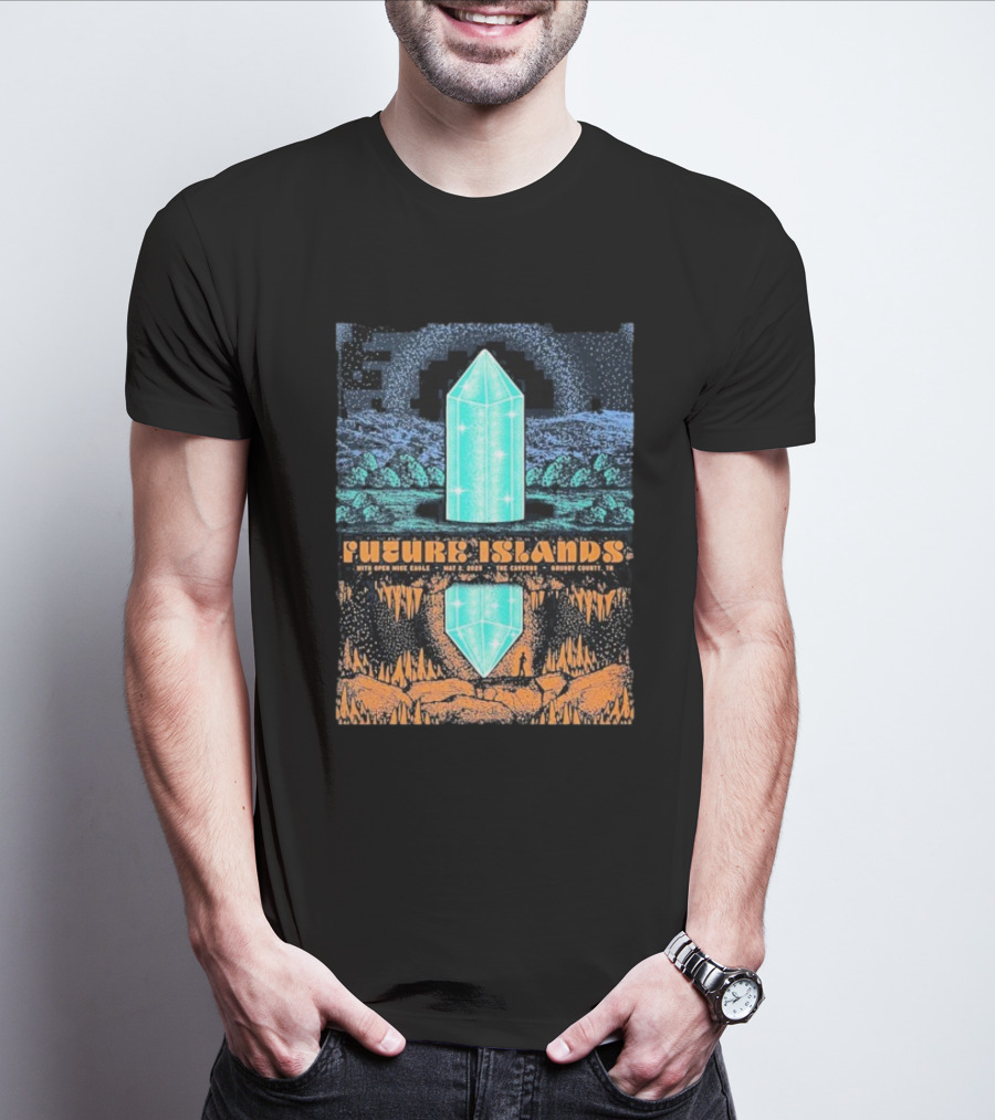 Future Islands With Open Mike Eagle May 2 2025 The Caverns Grundy County TN By Status Serigraph T-Shirt