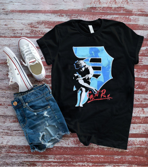 Guns N' Roses GNR Blue Dirty P Baseball Style Iconic Print T-Shirt