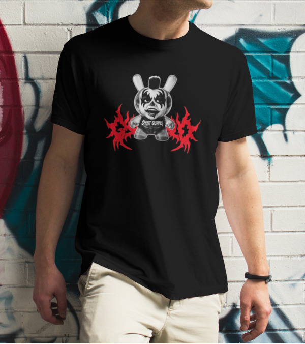 Ghost Supply Bunny Rock Face Paint Red Flames T-Shirt